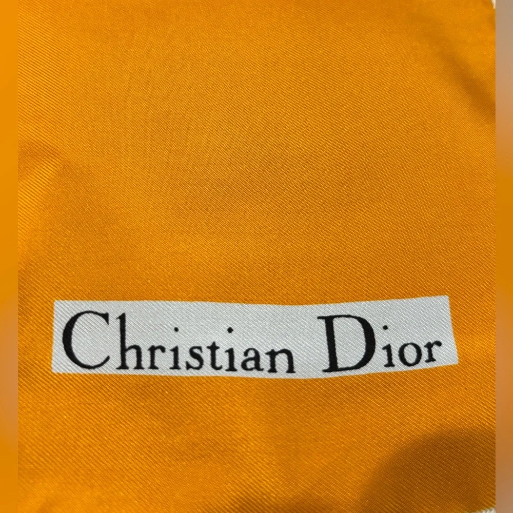 Christian Dior Orange Silk Scarf - EUC